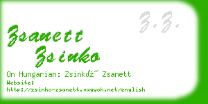 zsanett zsinko business card